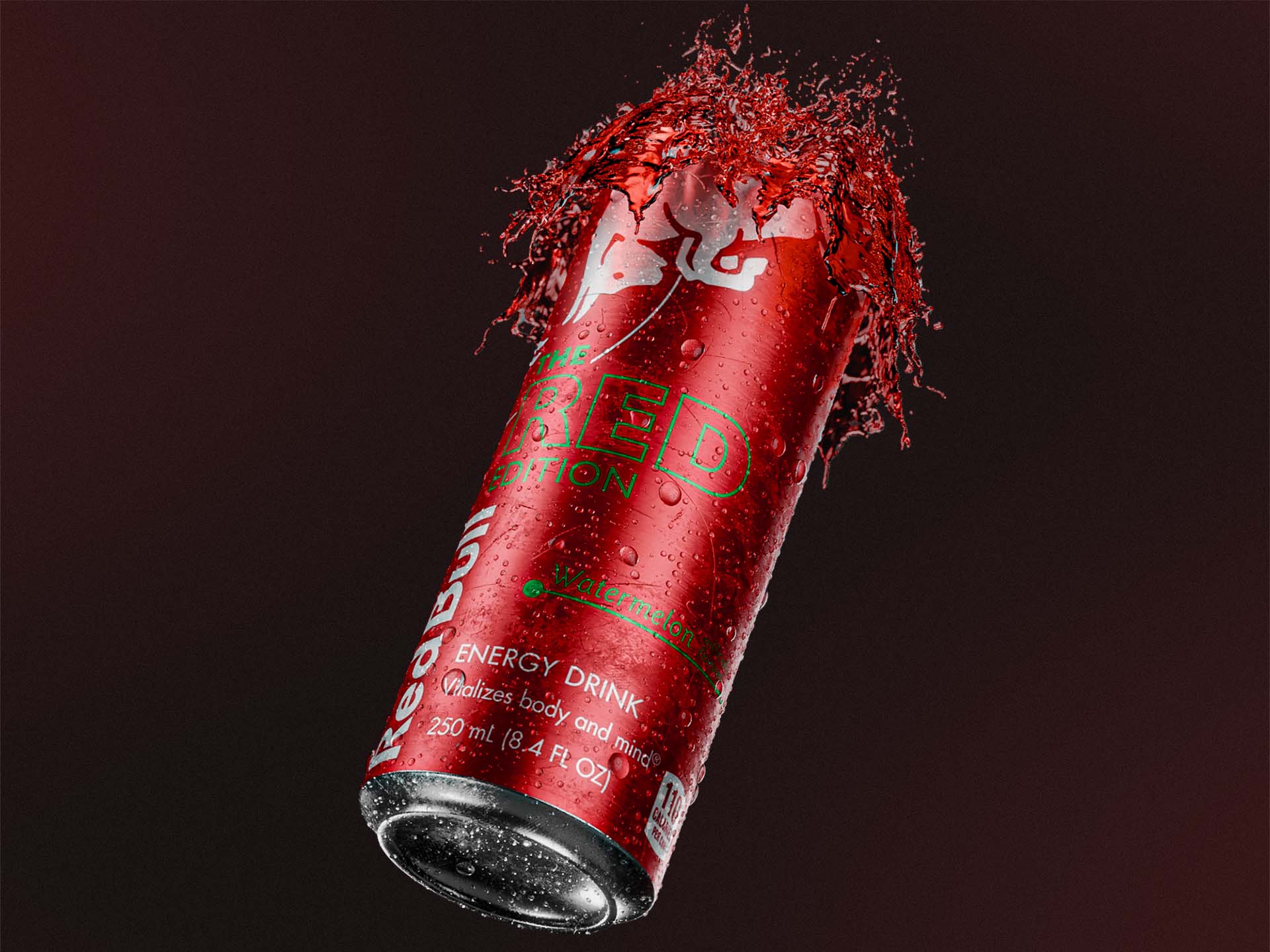 Red Bull Energy Drink 3D Product Rendering Animation