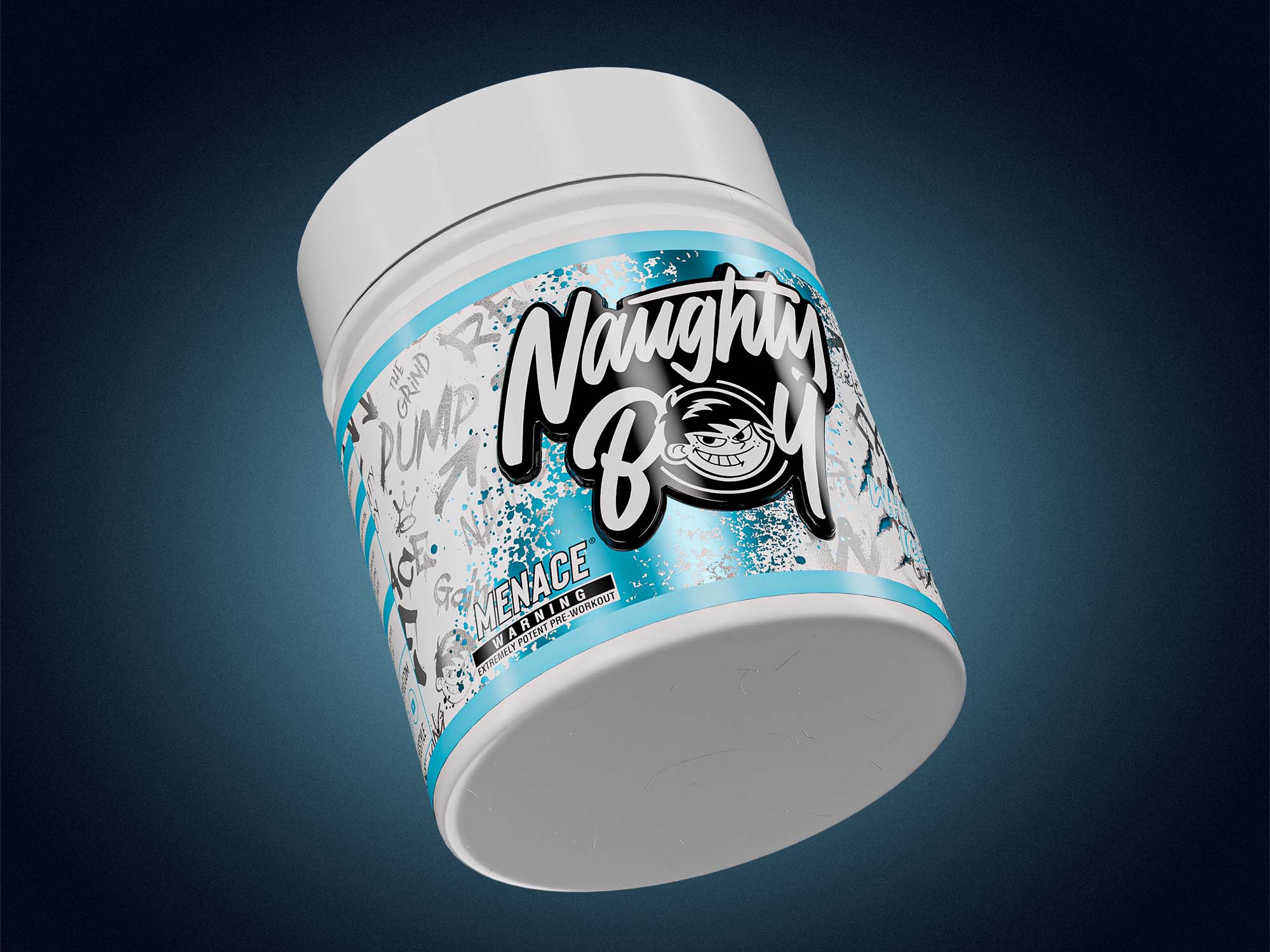 PreWorkout Supplement 3D Product Rendering Naughty Boy